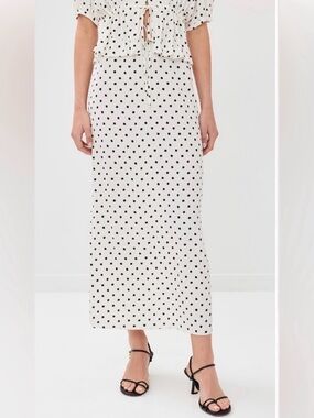 NWOT Jenni Kayne Cleo Slip Skirt in Black & White Polka Dot size S